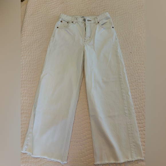Pull&Bear Denim - Pull&Bear Cream Wide Leg Jeans Women’s Size 4